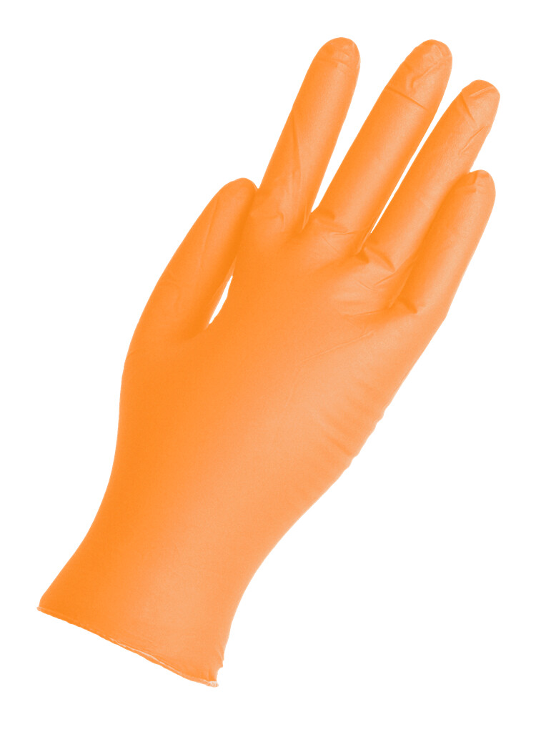 Nitril Einweg Orange Grip puderfrei XL