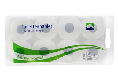 Toilettenpapier 3-lagig, hochweiß