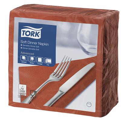 Tork Dinnerserviette, 3lg, terracotta, 4F, 39x39 cm (477601)